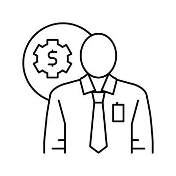 Technical sales engineer worker line icon vector illustration Stock Illustration