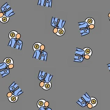 Technical sales engineer worker vector seamless pattern イラスト素材