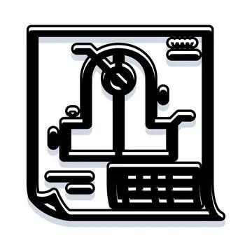 Technical schematic drawing a pipeline engineering plan Stock Illustration