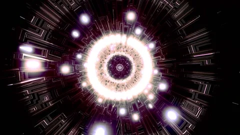 Technical science fiction tunnel 3d illustration background video visual vj loop Stock Footage 160541220