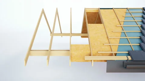 Technical section of roof construction, constructive and technological layers. 動画素材 105085712
