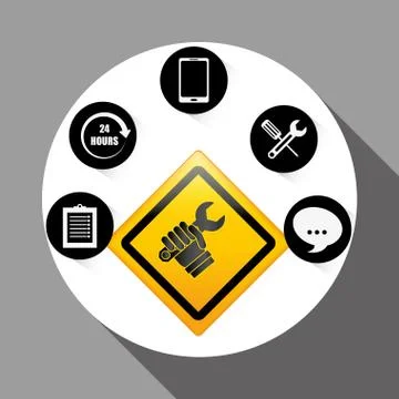Technical service and call center icon design, vector illustration Illustrazione stock