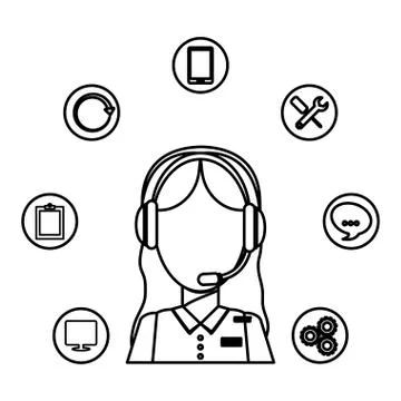 Technical service and call center icon Illustrazione stock