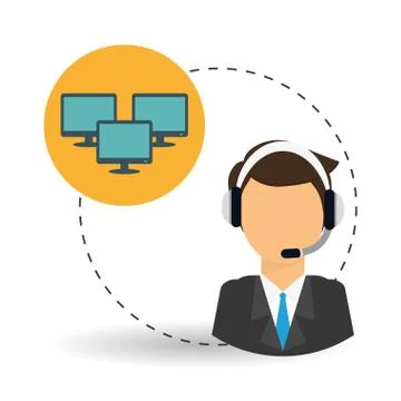 Technical service. call center icon. support concept Illustrazione stock
