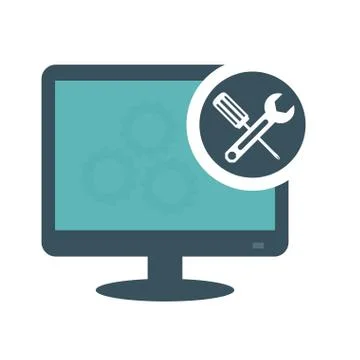 Technical service computers icon Illustrazione stock