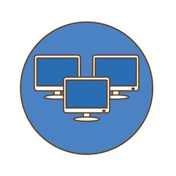 Technical service computers icon Stock Illustration