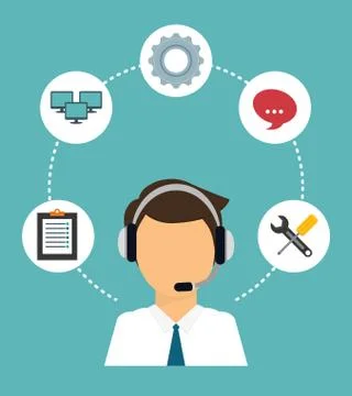 Technical service design Illustrazione stock