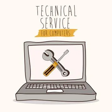 Technical service design over white background, vector illustration Stock Illustration