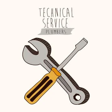 Technical service design over white background, vector illustration Stock Illustration