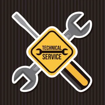 Technical service over black background vector illustration Stock Illustration