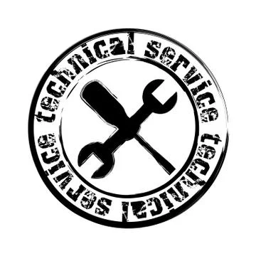 Technical service seal over white background vector illustration Ilustração Stock