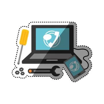 Technical service for technology Illustrazione stock
