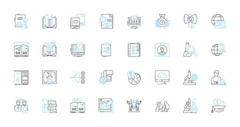 Technical Skills linear icons set. Coding, Engineering, Programming, Development Stock-Illustration