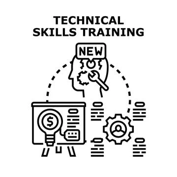 Technical skills training developing professional expertise 스톡 일러스트