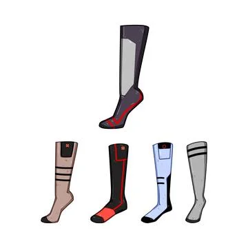 Technical smart socks collection for outdoor activities 스톡 일러스트