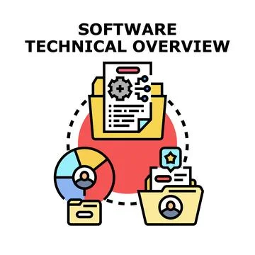Technical software overview plan for project management 库存插图