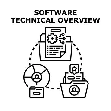Technical software overview plan for project management Stockillustratie