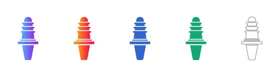 Technical Spark Plug Icon Set Stock Illustration