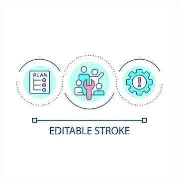 Technical specialists loop concept icon Stock Illustration