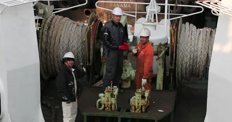 The technical staff of the ocean liner. Stock Footage 130606950