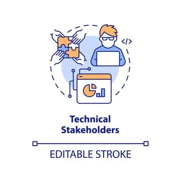 Technical stakeholders concept icon 스톡 일러스트
