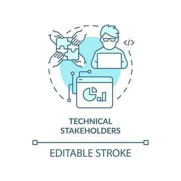 Technical stakeholders turquoise concept icon イラスト素材