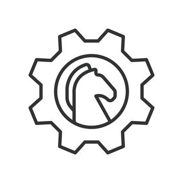 Technical Strategy, icon in line design. Technology roadmap, Strategic planning Stock Illustration