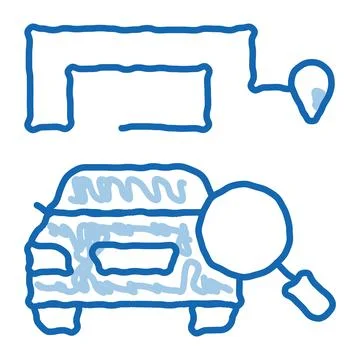 Technical study of machine doodle icon hand drawn illustration Stock Illustration