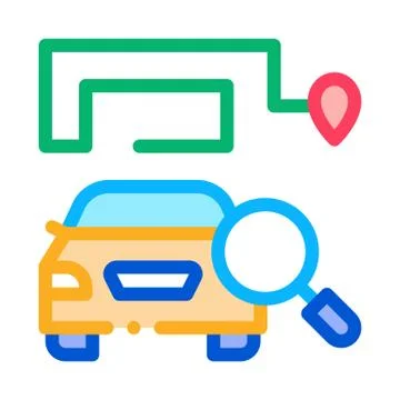 Technical study of machine icon vector outline illustration Stock Illustration