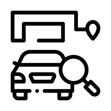 Technical study of machine icon vector outline illustration Stock Illustration