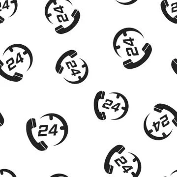 Technical support 24/7 icon seamless pattern background. Business concept vec Stock Illustration
