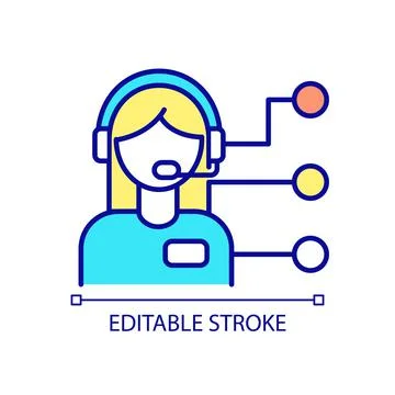 Technical support agent RGB color icon Stock Illustration