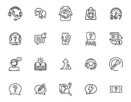 Technical Support and Call Center Icons Stock Illustration