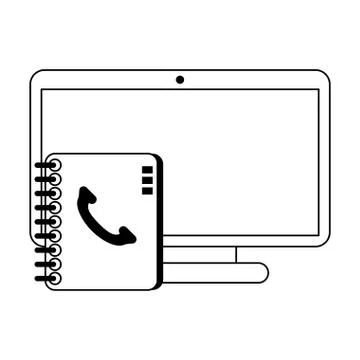 Technical support and customer service black and white Illustrazione stock