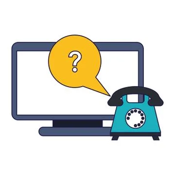 Technical support and customer service blue lines Illustrazione stock