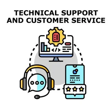 Technical support and customer service concept illustration Stock Illustration