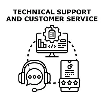 Technical support and customer service concept illustration Stock Illustration