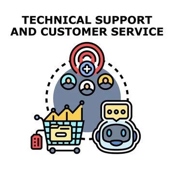 Technical support and customer service concept Stock Illustration