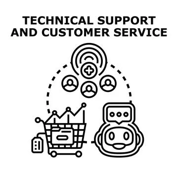 Technical support and customer service concept Stock Illustration