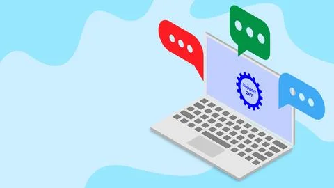Technical support and customer support service concept Stock Illustration
