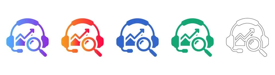 Technical Support and Data Analytics Icons イラスト素材