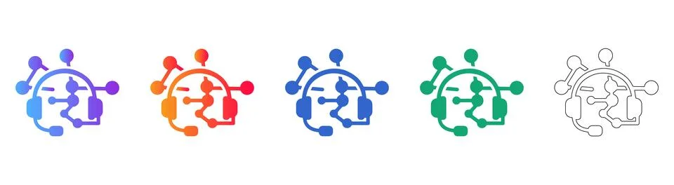 Technical Support and Network Connectivity Icons Stock Illustration