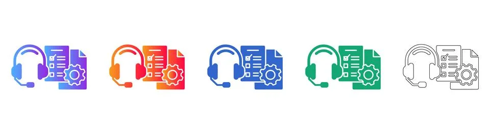 Technical Support and Workflow Icons Stock Illustration