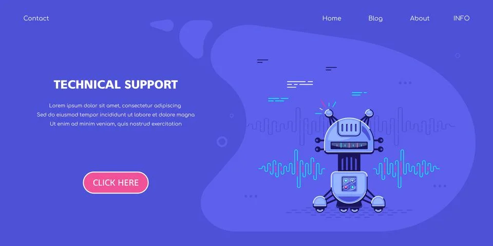 Technical Support Banner Concept Design, Stock Vector Illustration Stock Illustration