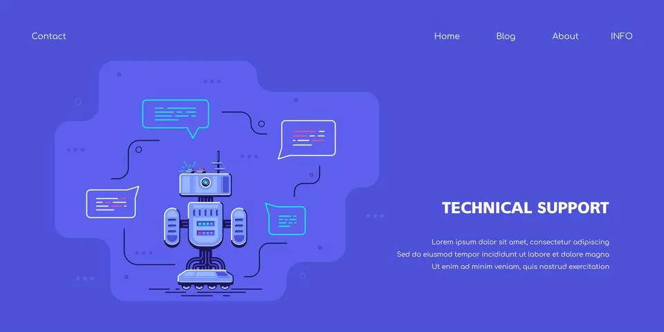 Technical Support Banner Concept Design, Stock Vector Illustration Stock Illustration