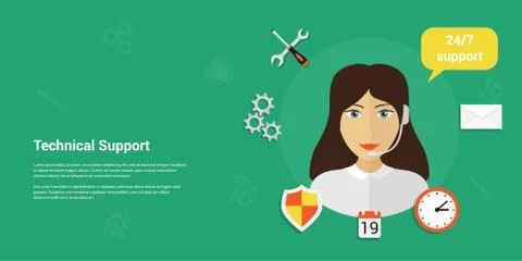 Technical support banner Stock Illustration