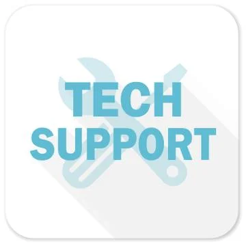 Technical support blue flat icon Stock Illustration