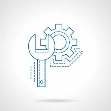 Technical support blue thin line vector icon Illustrazione stock