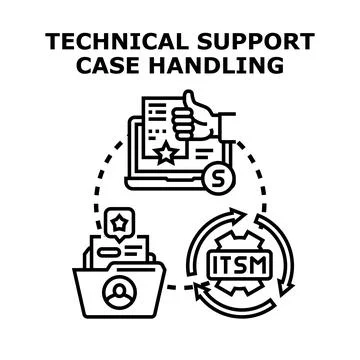 Technical support case handling process cycle Stock Illustration