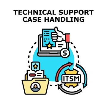 Technical support case handling process cycle Stock Illustration